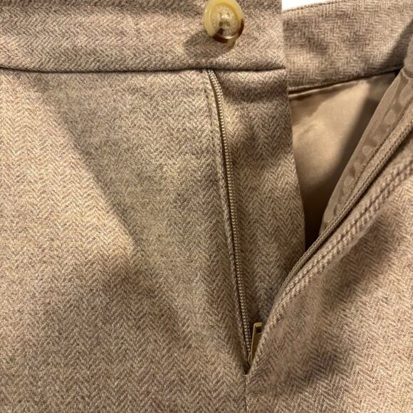 Ralph Lauren Women’s Beige/Camel Herringbone Wool Pants, trousers, Size 12P - Picture 2 of 7